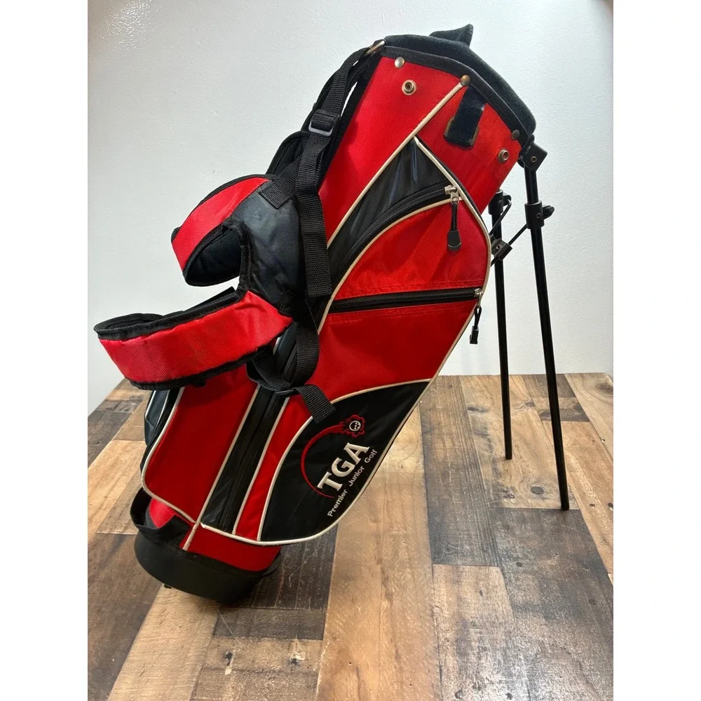 TGA Premier Junior Golf Stand Bag Red Black White Dual Strap kids Youth